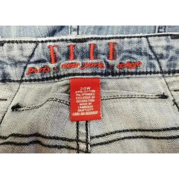 ELLE BLUE DENIM JEANS SHORTS PLUS SIZE 20W - Picture 3 of 4